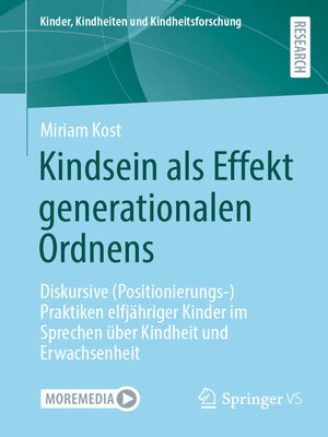 cover image of Kindsein als Effekt generationalen Ordnens